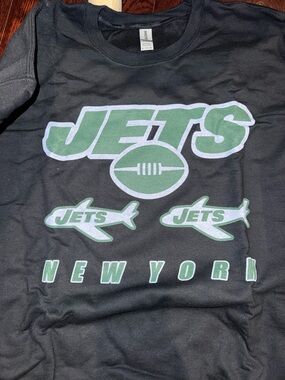 Gildan Black Crewneck Sweatshirt New York Jets Graphics
